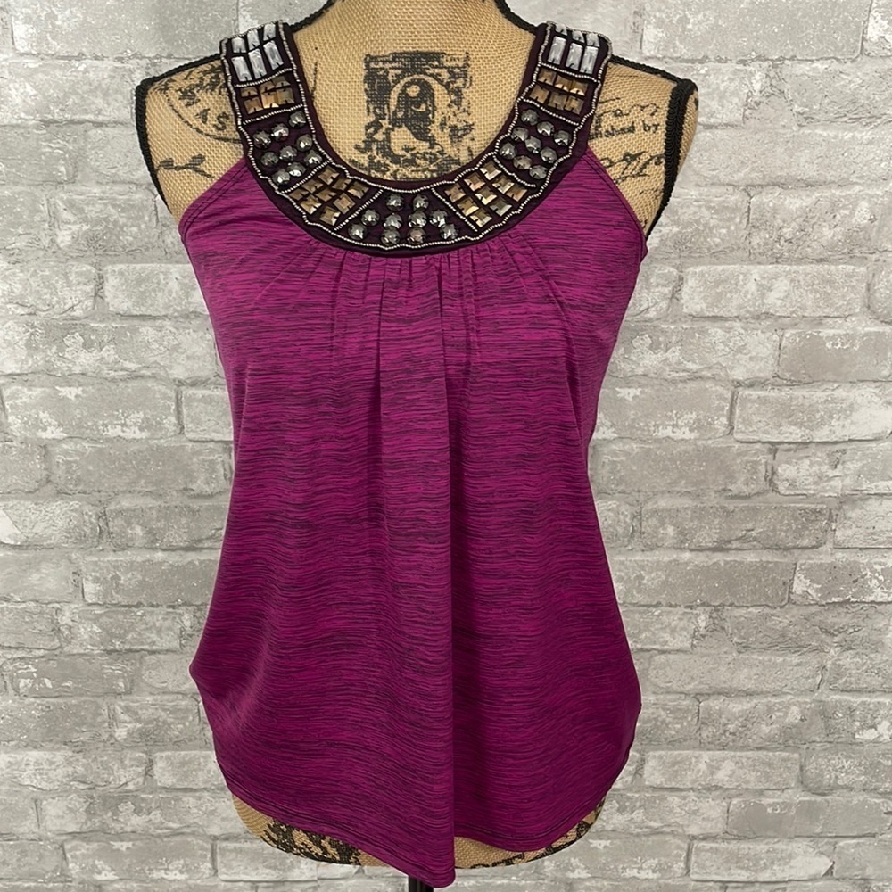 A.Byer Beaded Neckline Tank Top